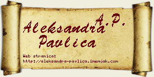 Aleksandra Pavlica vizit kartica